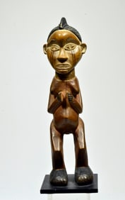 Mbala Wood Carved  Female Figure