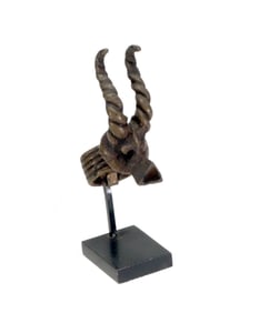 African Lobi Bronze Antlope Head Ring