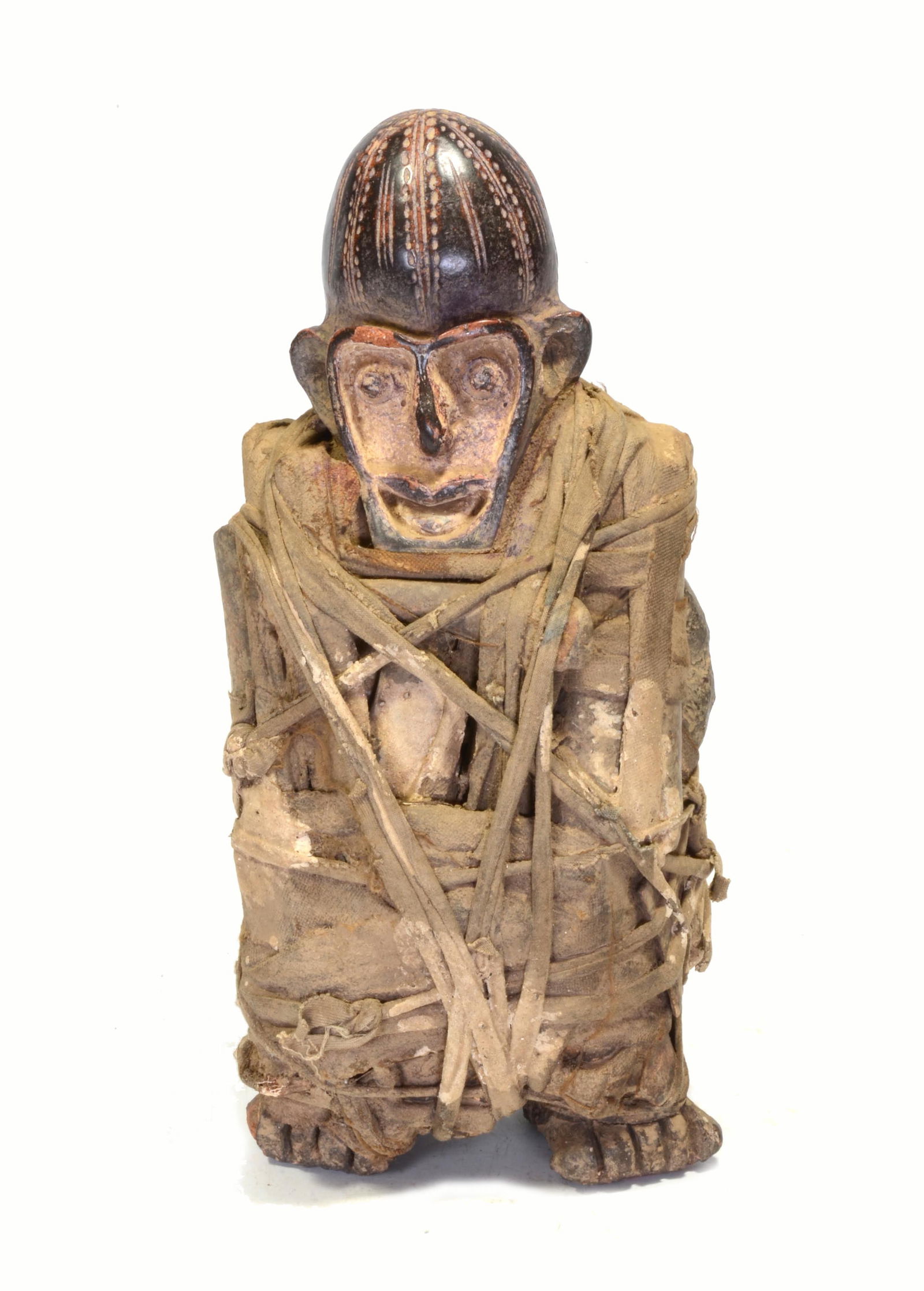 African Ceramic and Fiber Power or Fetish Figure (1 of 5)