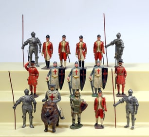 16 antique metal Gustavo Vertunni court figurines
