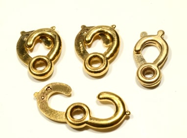 Four solid 14K gold sister hook clasps