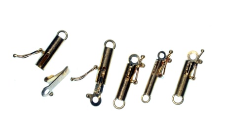 Five solid 14K gold barrel clasps