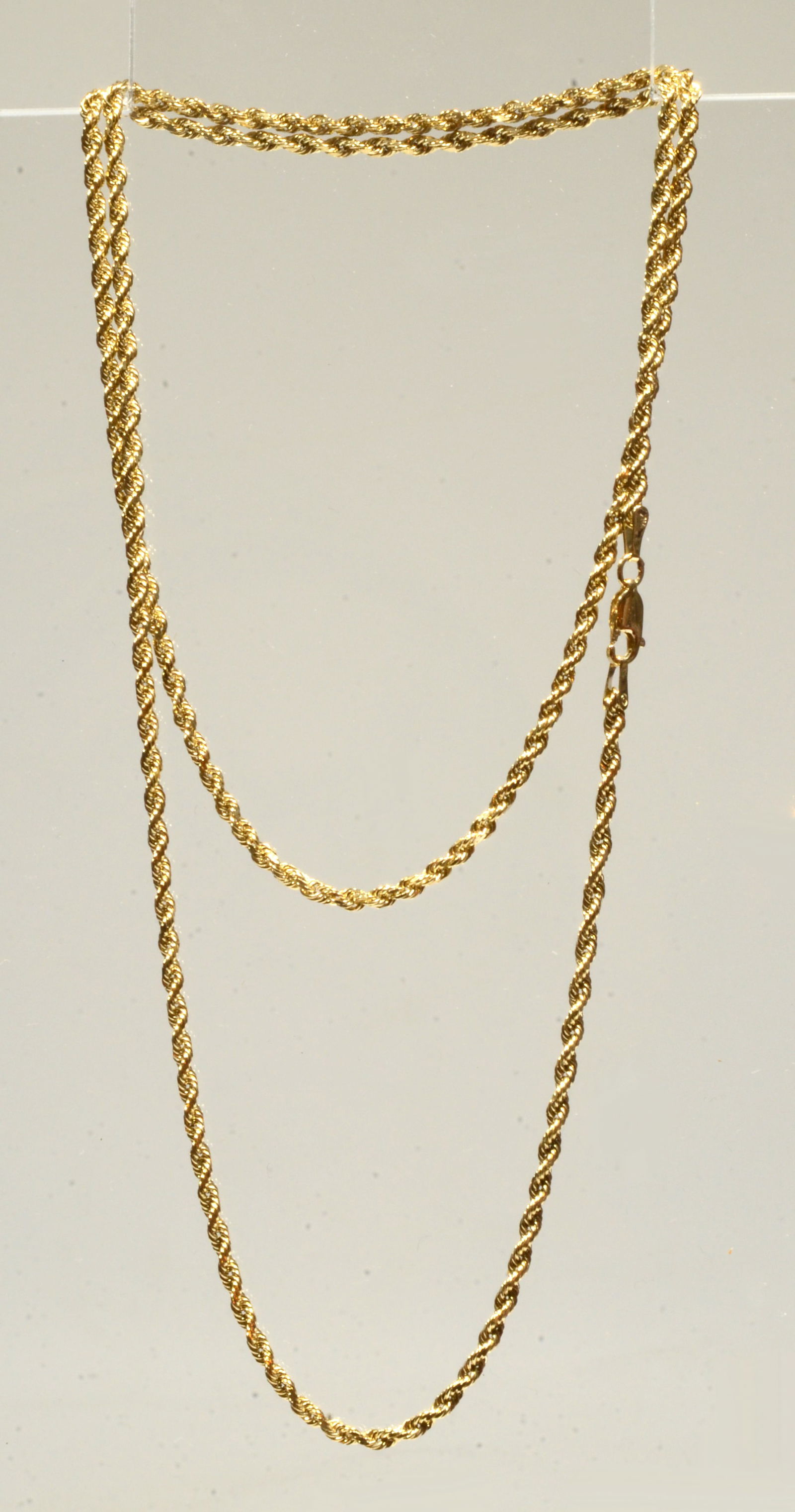 Classic Solid 14K Gold Polished Rope Link Chain Necklace (1 of 2)