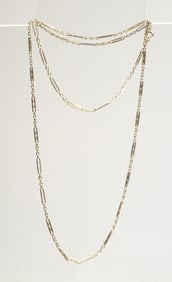 18K white gold Art Deco filigree necklace, 22 inches