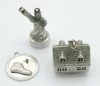 Three vintage charms stamped sterling