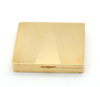 Antique solid 14K gold mirror compact