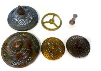 6 piece of Tiffany attributed lamp parts (1 of 14)