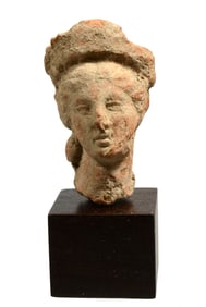 Greek Terracotta Tanagra Female Head