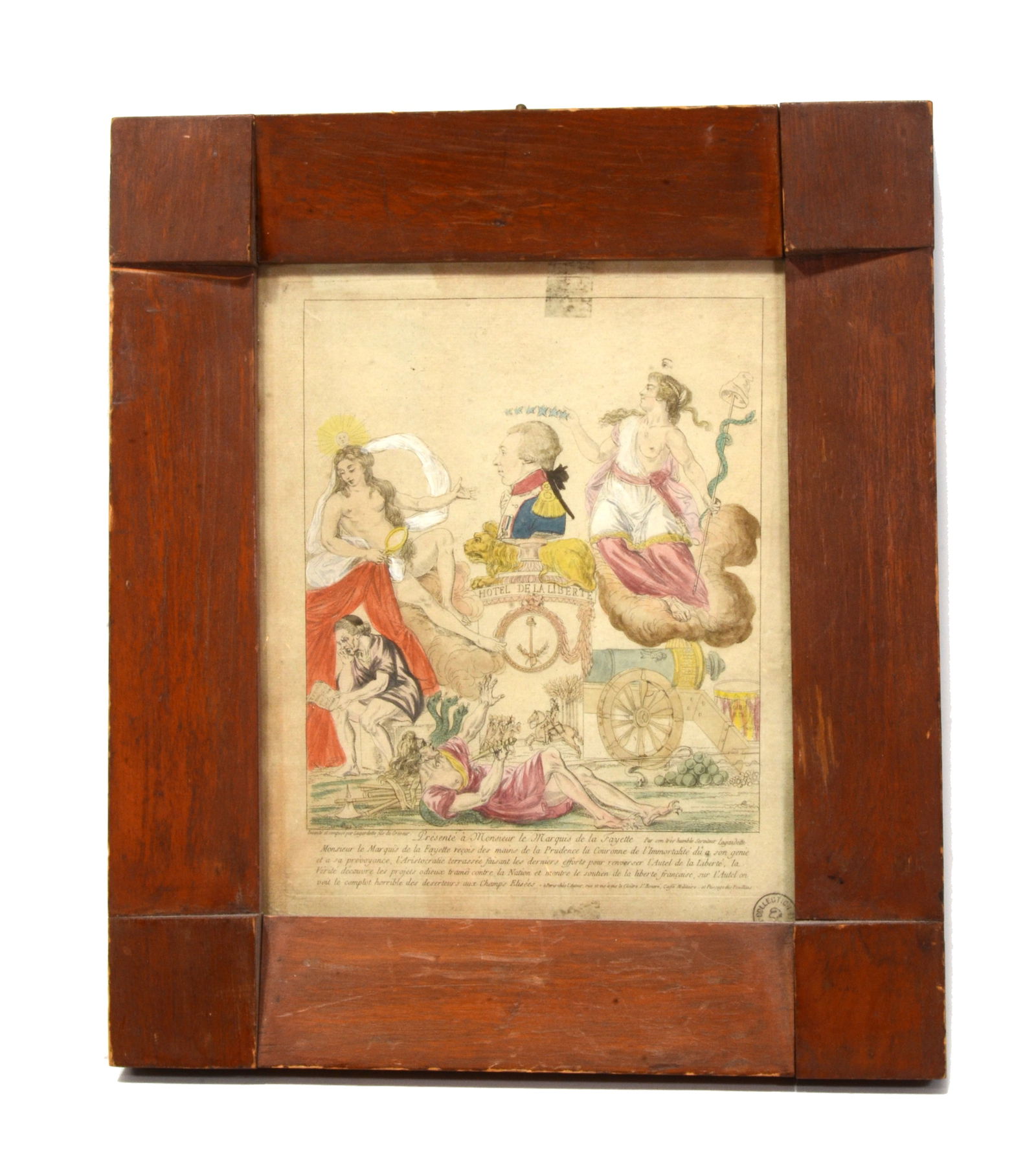 Hand colored engraving commemorating Marquis de Lafayette (1 of 5)