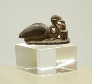 Egyptian Steatite Ibis Amulet as a Protector Thoth