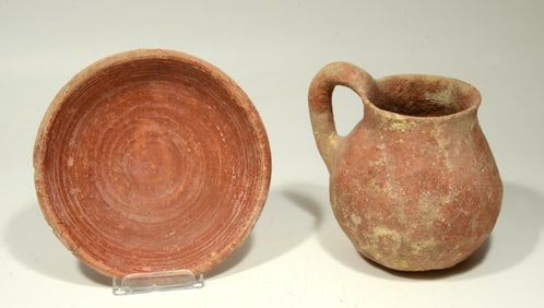 Pair Roman Utilitarian Pottery Vessel