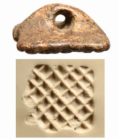 Ancient Near Eastern Mesopotamian Tan Geometric Stamp Seal