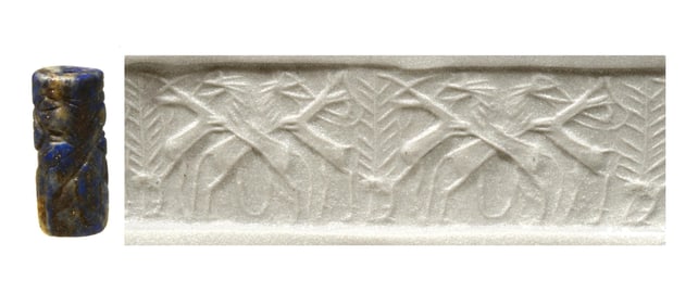 Old Babylonian Lapis Lazuli Cylinder Seal