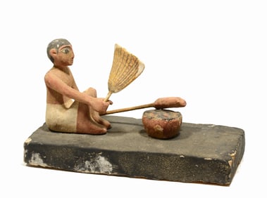 Rare Egyptian Middle Kingdom Wood Servant Figure Cooking