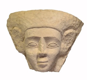 Egyptian Limestone Anthropoid  Mask