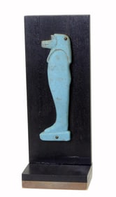 Egyptian Blue Faience Son of Horus Duamutef Plaque Ex Joukiwsky  Coll