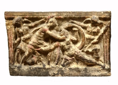 Etruscan Terracotta Cinerary Urn Base Ex Sothebys NY Ex Museum