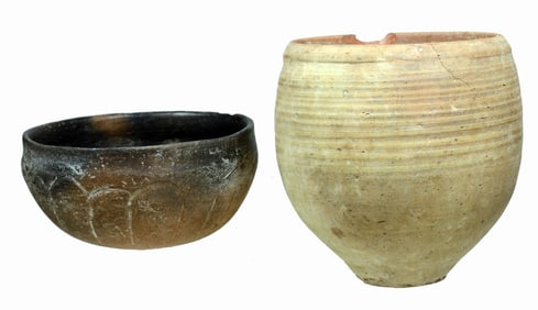Hellenistic Megarian Pottery Bowl & Roman Cup (2)