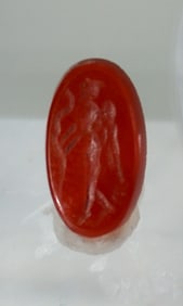 Roman or Later Carnelian Intaglio Gem with Standing Figure