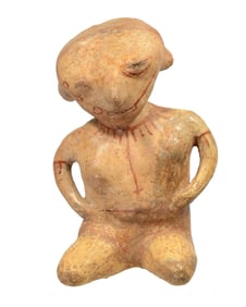 Great Chinesca Type C Bichrome Seated Female Pre-Columbian