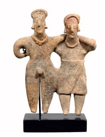 Unique Pre-Columbian Colima Pottery Couple Embracing