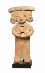 Pre-Columbian Fine Michoacan Pottery Standing Pretty Lady