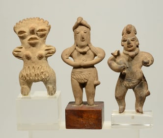 Lot Three Pre-Columbian Colima Pottery Standing Figures