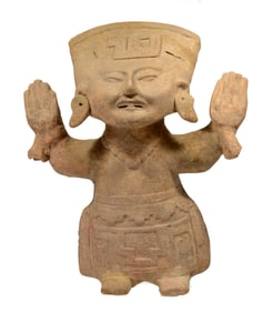 Nice Pre-Columbian Veracruz Pottery Standing Sonriente Smiling Youth