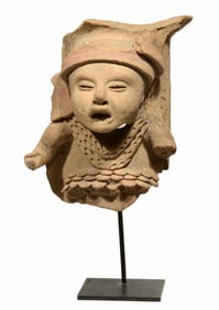 Pre Columbian Veracruz Pottery Bust Xipe