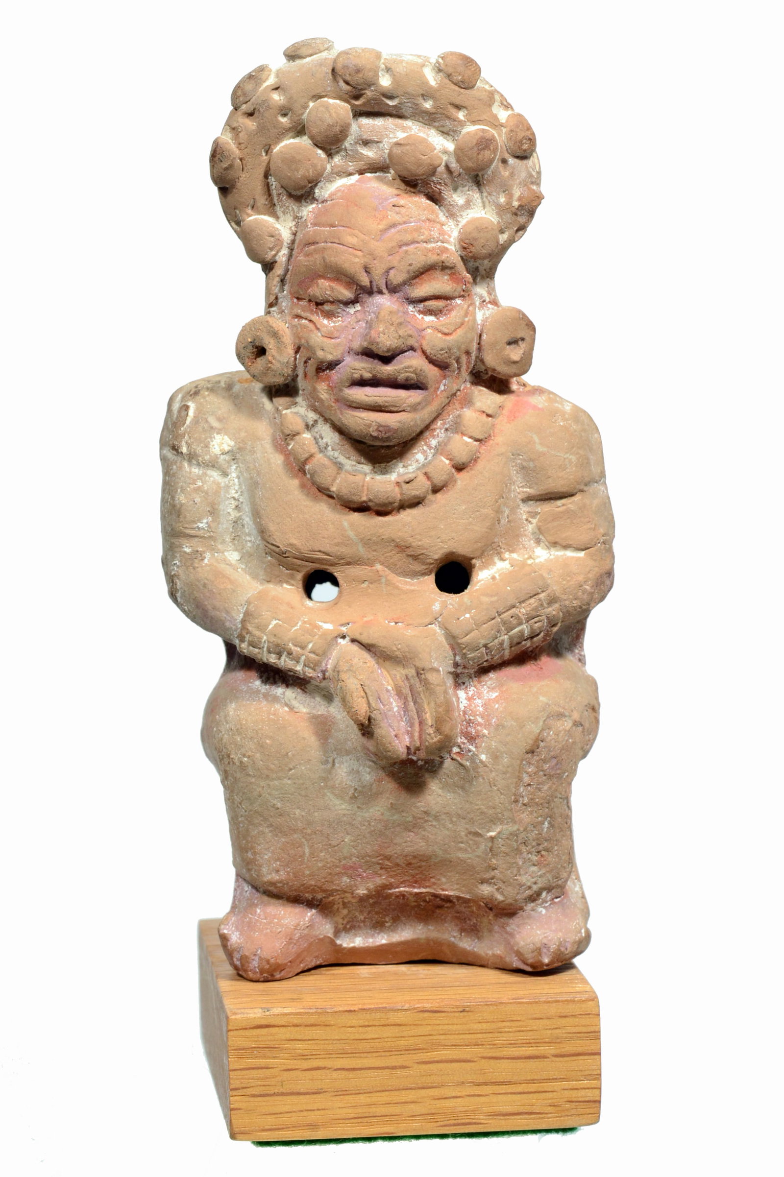 Fine Pre Columbian Maya Jaina Pottery Figural Rattle (1 of 5)