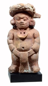 Fine Pre Columbian Maya Dwarf Figural Whistle