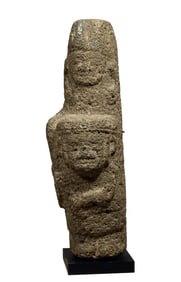 Pre Columbian Maya Basalt Stone Totem