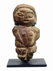 Pre Columbian Small Maya Stone Standing Figure