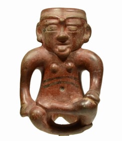 Pre Columbian Costa Rican Chortega Polychrome Pottery Female
