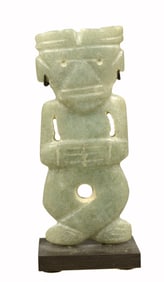 Costa Rican Green Jade Stone Axe God Pendant