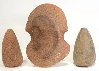 Pre Columbian Taino Stone Celts and Axe Head (3)