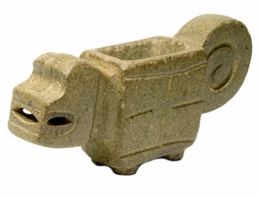 Pre-Columbian Valdivia Zoomorphic Stone Mortar for Ritual Hallucinogen Use