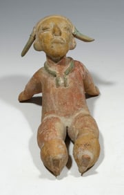 Jamacoaque Manabi Polychrome Pottery Reclining Figure
