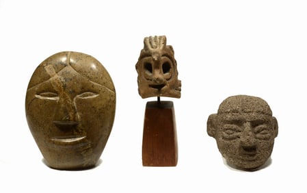 Pre-Columbian Taino Head CR Sukia Head and North West Coast Head (3)
