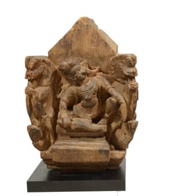 Indian Carved  Wood Shrine Figure