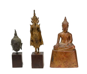 Three South East Asian Buddhist Statues (3)