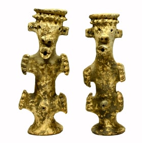 Pair of Ewe Terrracotta Ancestor Shrine Figures (2)