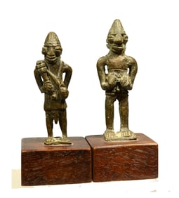 African Yoruba Bronze Edan Couple