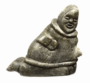 Inuit Carved Stone Hunter in Parker