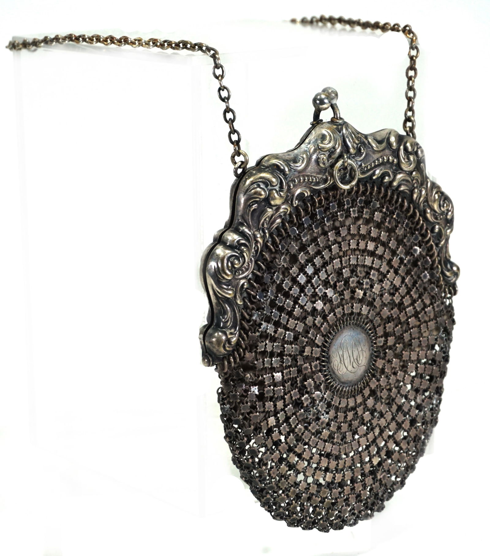 Antique "German Silver" Chatelaine bag (1 of 6)