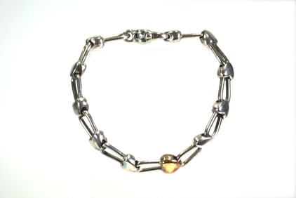 Vintage Tiffany Silver and 18K Gold Heart Padlock Bracelet