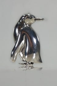 Vintage Tiffany and Co. sterling silver penguin brooch