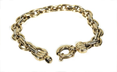 14K Italian Gold Link Bracelet – Stamped 585 – 15.53g – 8" Length