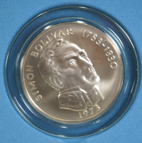 1973 Large Proof (3.854 Troy oz pure silver) 20 Balboas Coin Panama