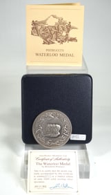 3.75 troy oz pure sterling silver 1972 "The Waterloo Medal" by John Pinches Pistrucci